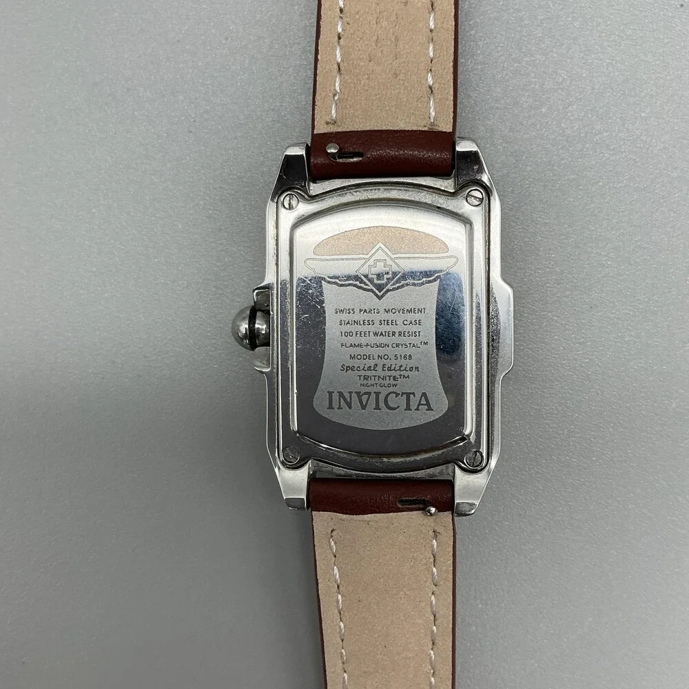 Invicta 5168 Womens Watch 29mm Leather Special Edition Tonneau New Battery